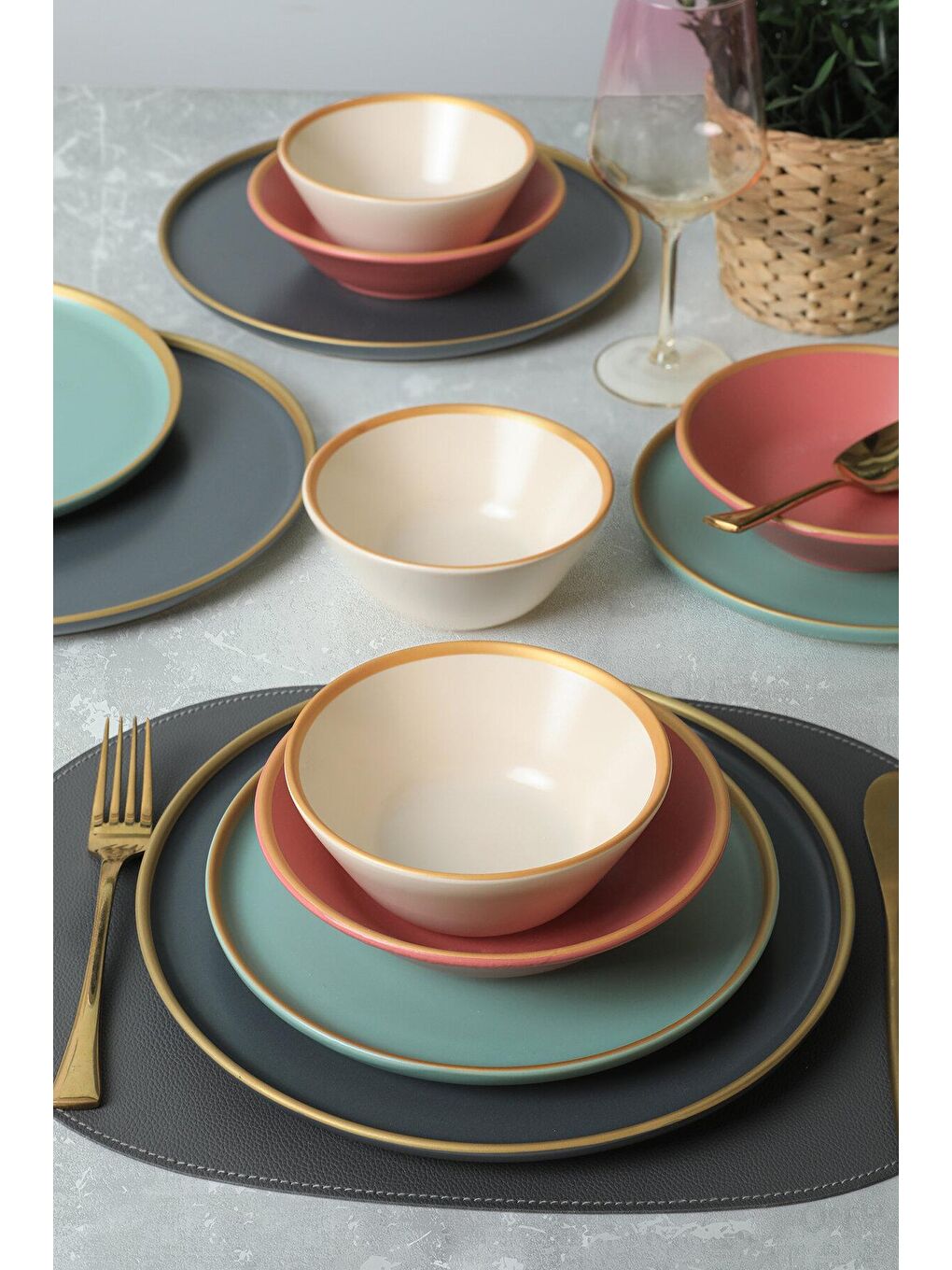 Karışık Sofia Yemek Takımı 24 Parça 6 Kişilik