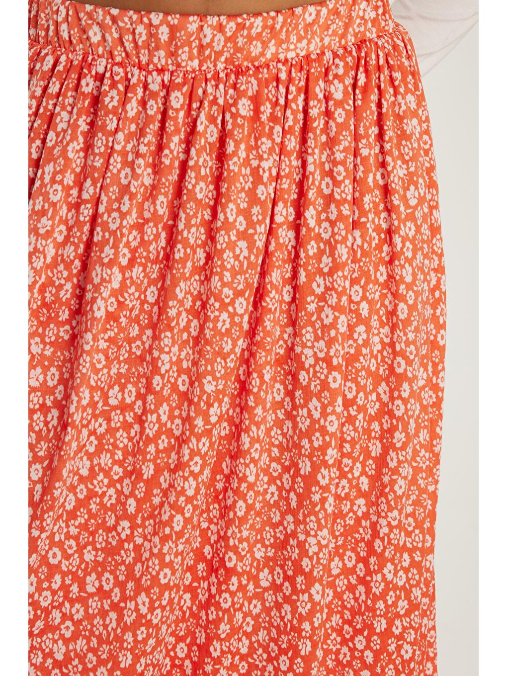 Karışık Kadın Slim Fit Dar Kesim Beli Lastikli Pileli Etek-1