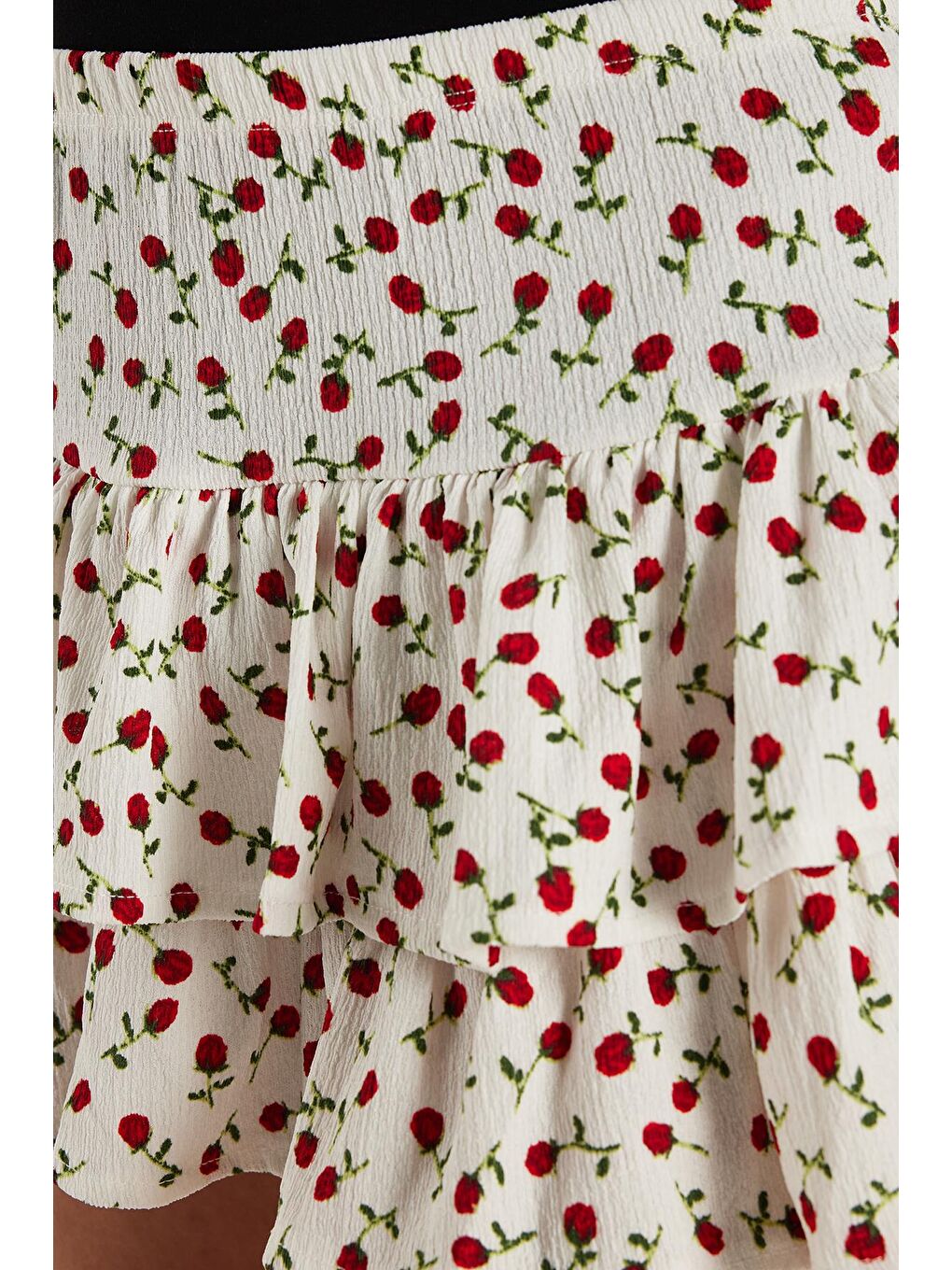 Karışık Kadın Slim Fit Dar Kesim Piliseli Baskılı Mini Etek-2