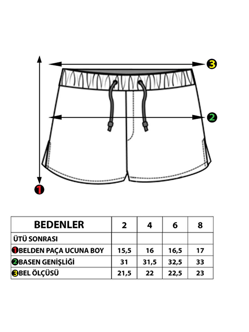 Lila Kız Çocuk Beli Lastikli İki Yanı Cepli Nakışlı Şort-1
