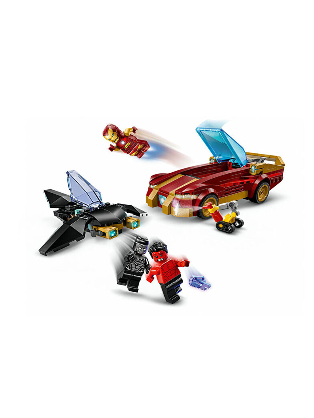 Marvel Iron Man Arabası ile Black Panther Red Hulk a Karşı 76310-1