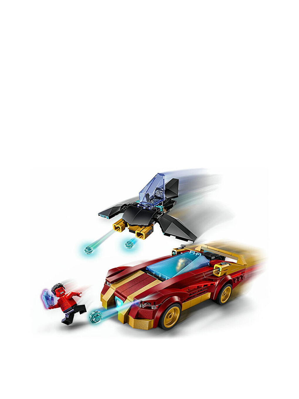 Marvel Iron Man Arabası ile Black Panther Red Hulk a Karşı 76310-3