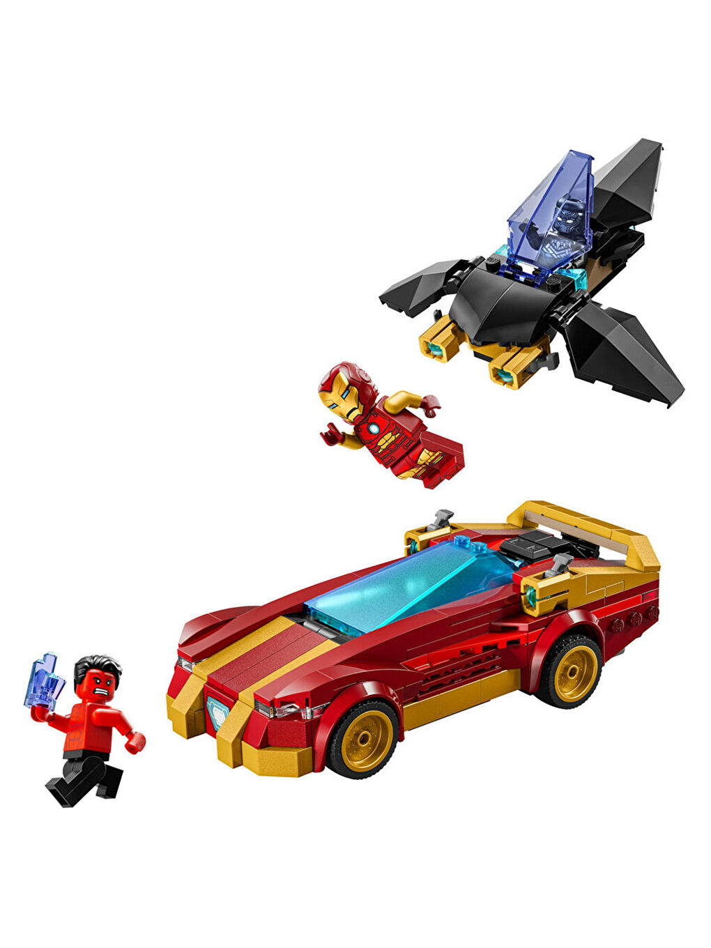 Marvel Iron Man Arabası ile Black Panther Red Hulk a Karşı 76310-4