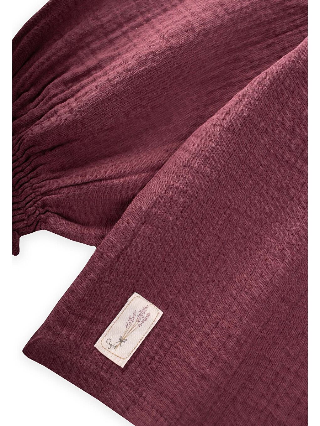 Organik Müslin Gömlek 2-10 Yaş Mürdüm-2