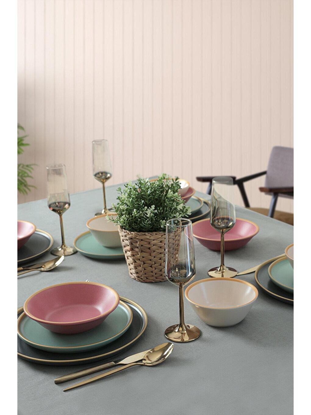 Karışık Sofia Yemek Takımı 24 Parça 6 Kişilik-3