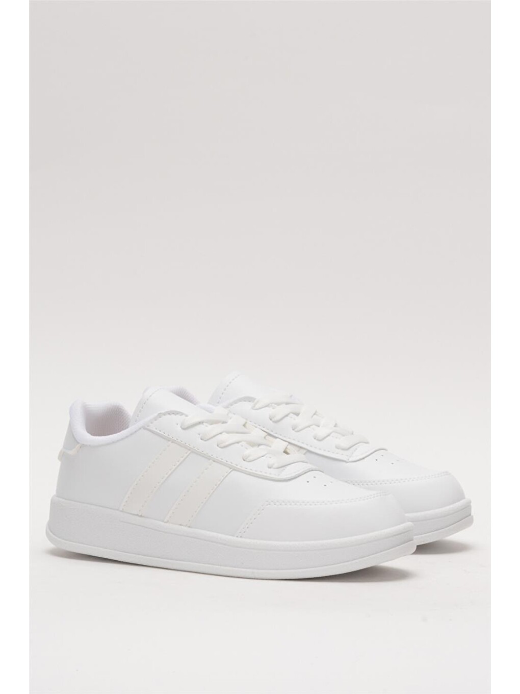 Unisex Düz Hafif Taban Günlük Sneaker Ayakkabı Beyaz-2