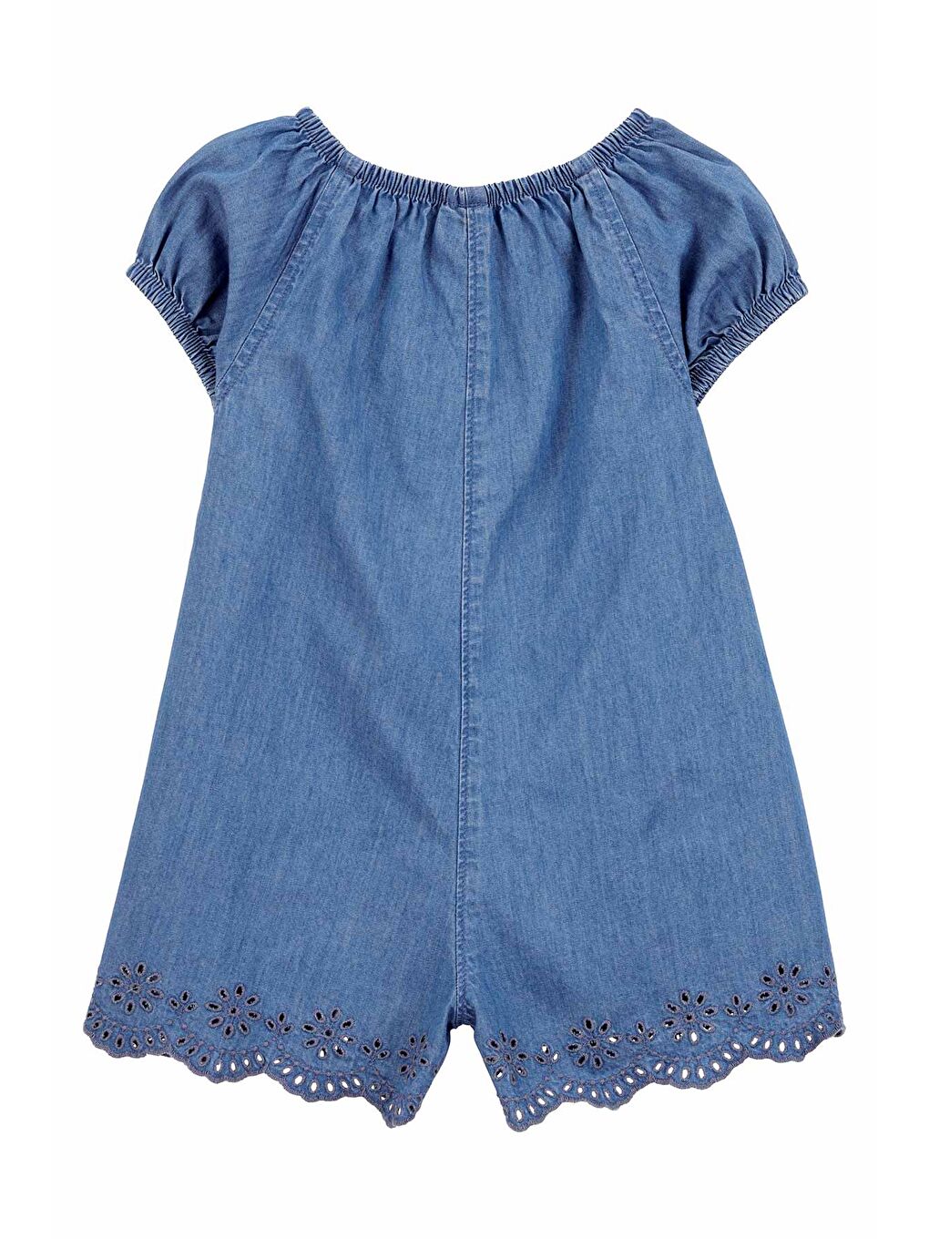 Mavi Küçük Kız Çocuk Kısa Tulum-1