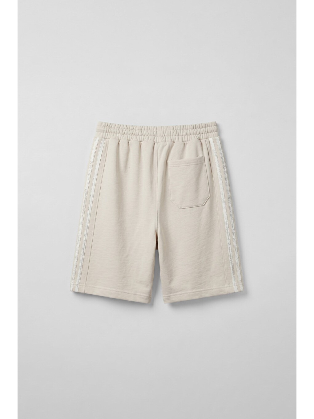 Erkek Relaxed Fit Hope Kumaş Şerit Detaylı Şort Bej-1