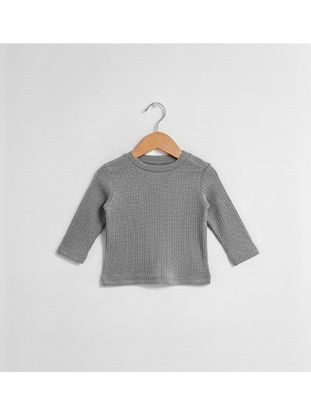 Gri Basic Theme Raporlu 30/1 Sweat