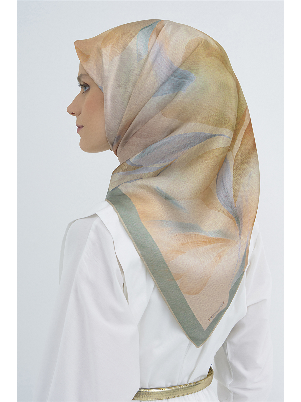 Bej Saf İpek Twill Eşarp 9519D 37-3