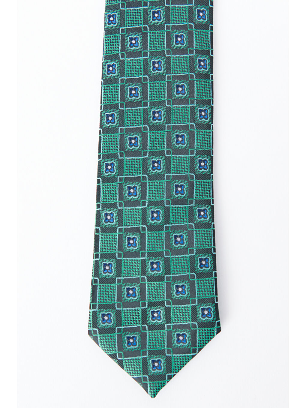 Erkek Yeşil Desenli Klasik Kravat-1