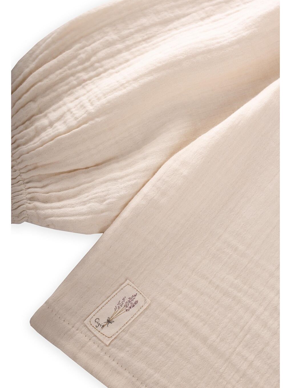 Bej Organik Müslin Gömlek 2-10 Yaş Natural-2