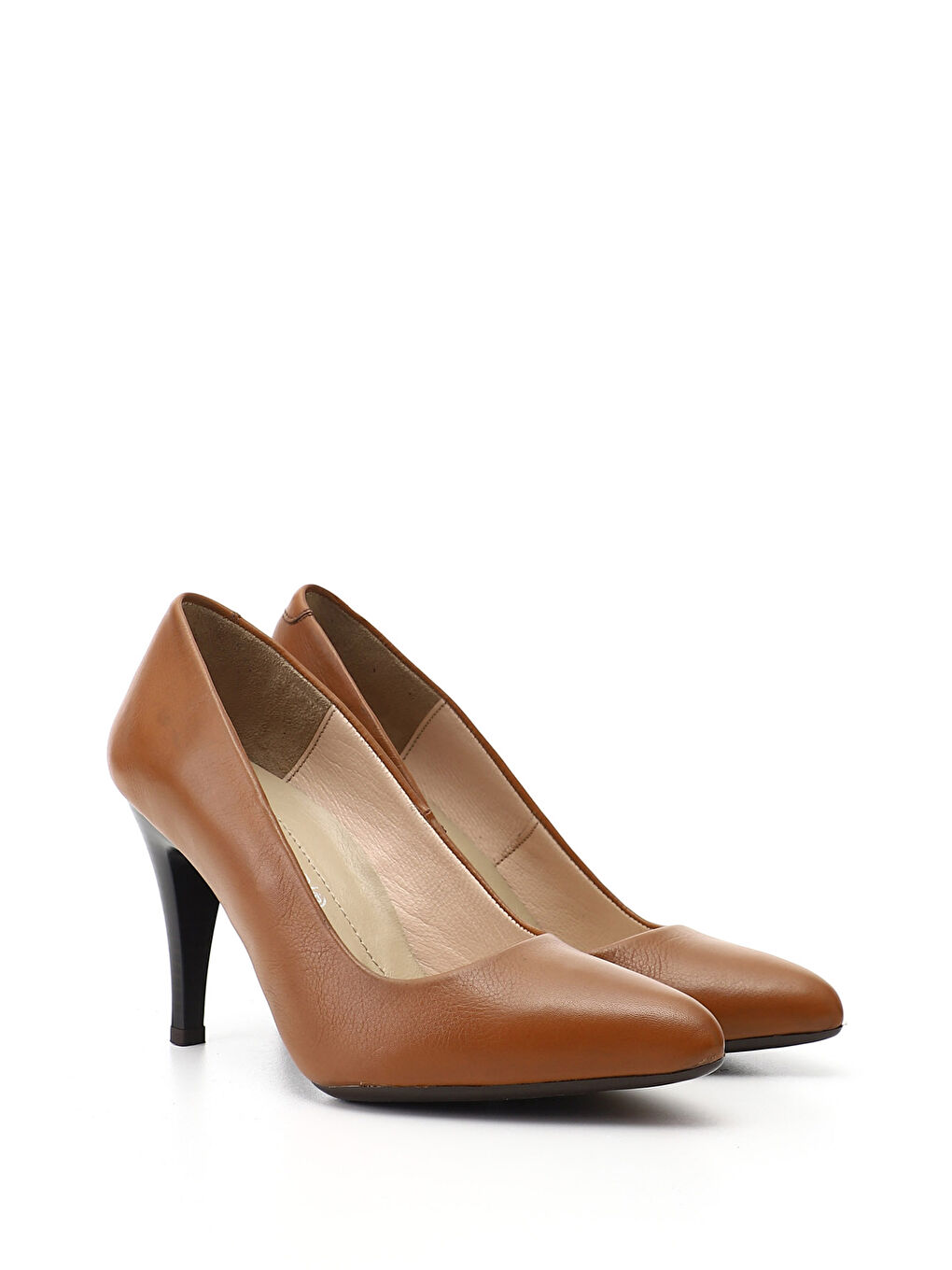 Kahverengi Kadın KAHVERENGİ-TABA Sivri Burun İnce Topuklu Hakiki Deri Stiletto-1
