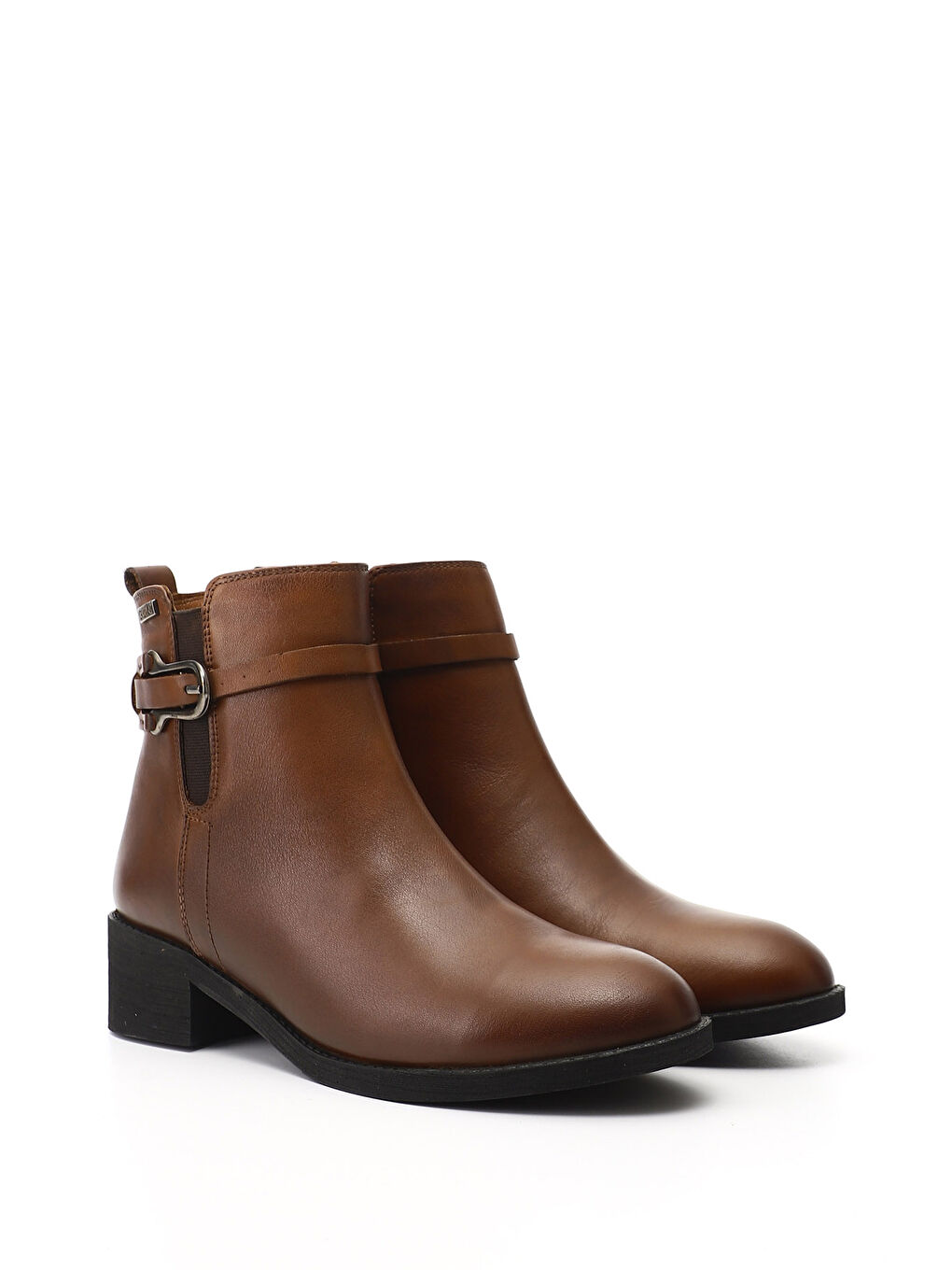 Kahverengi Kadın KAHVERENGİ-TABA Fermuarlı Kalın Topuklu Hakiki Deri Bot-1