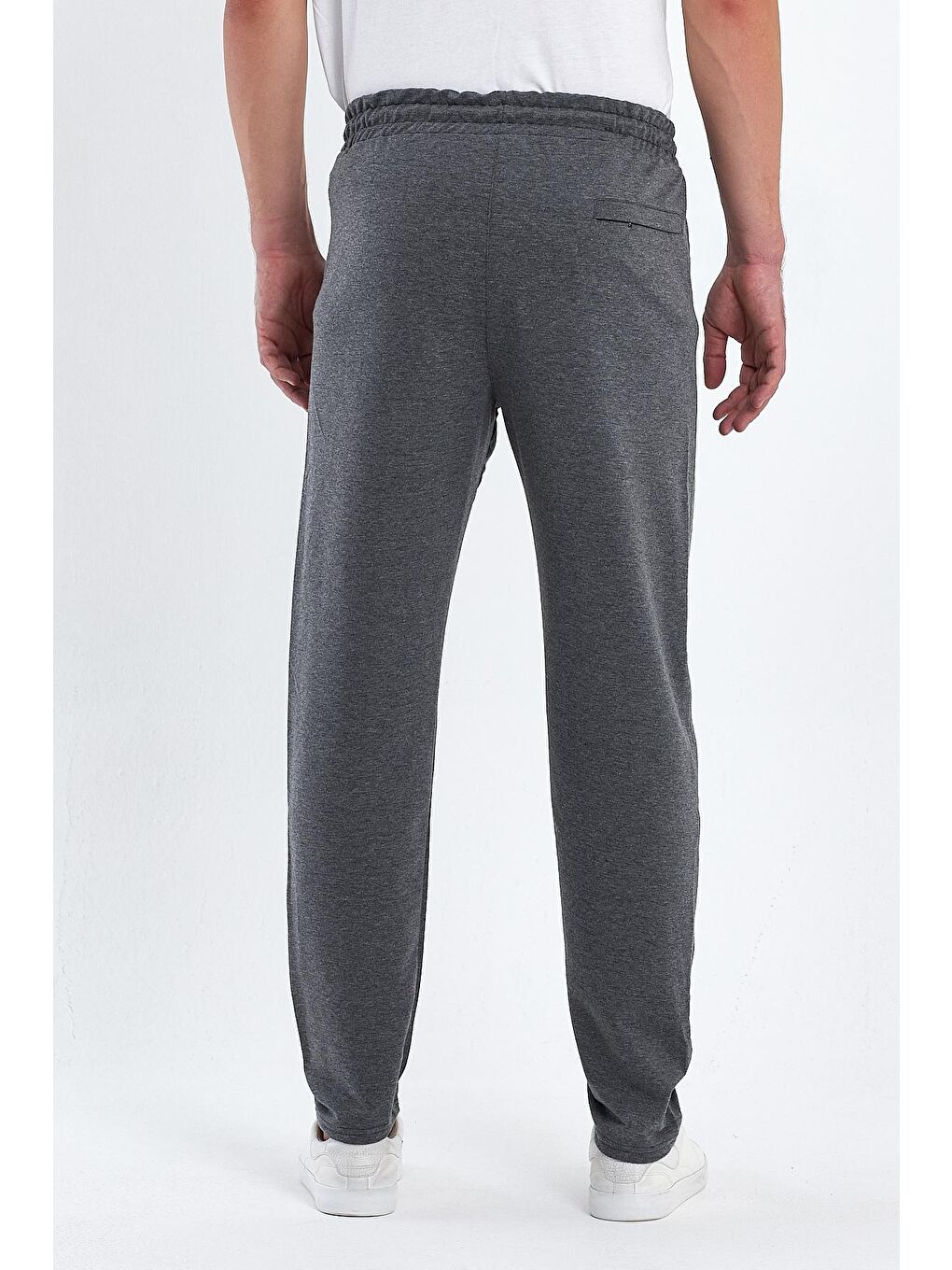 Antrasit Düz Paça Arkası Reflektör Baskı Erkek Eşofman Altı-2