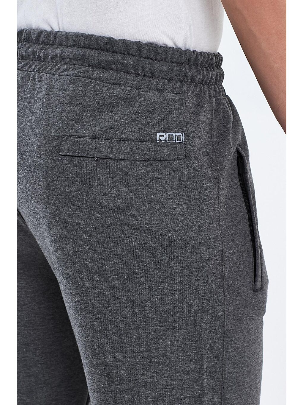 Antrasit Düz Paça Arkası Reflektör Baskı Erkek Eşofman Altı-3