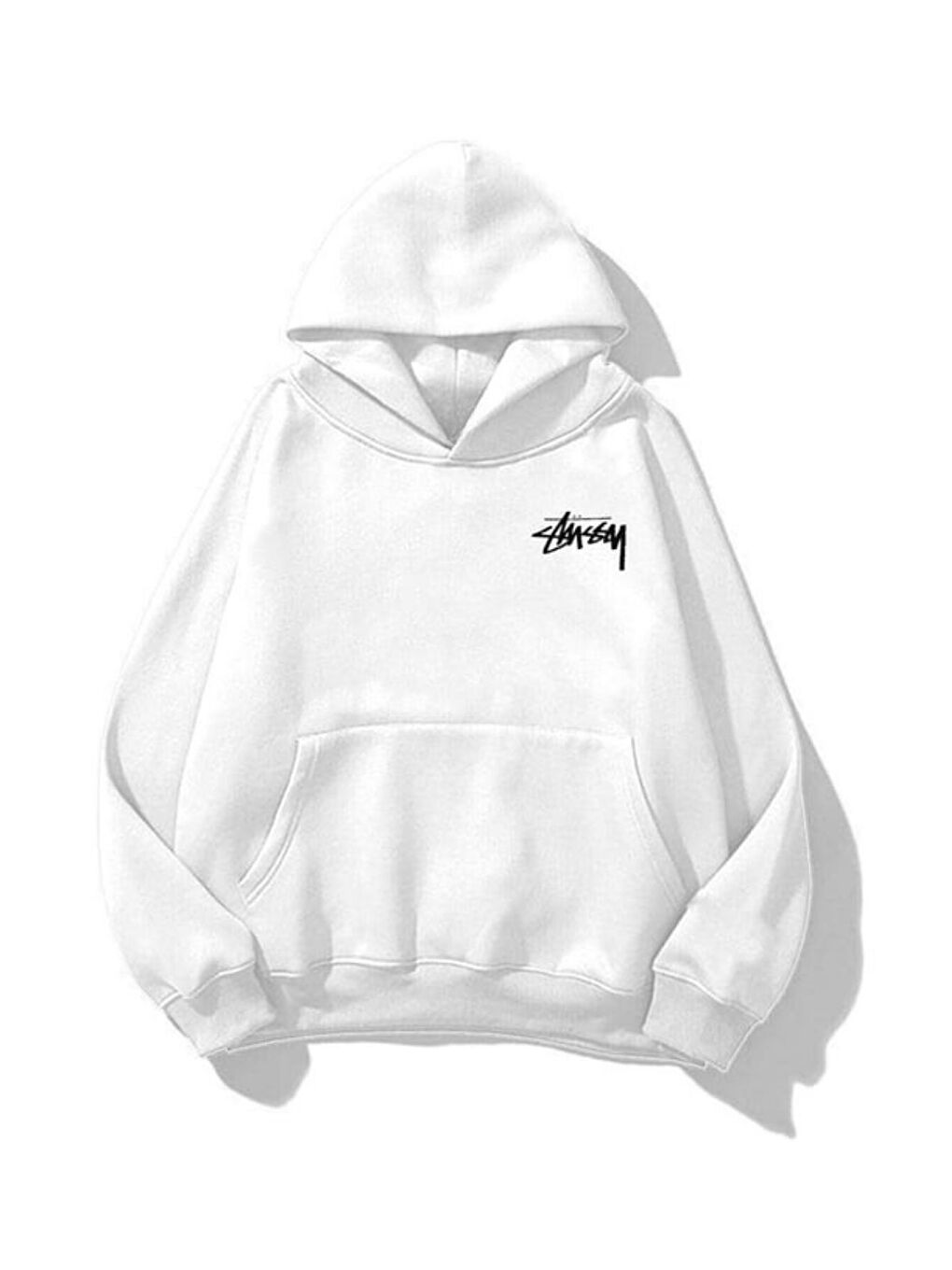 Unisex Camsey Baskılı Kapüşonlu Sweatshirt Hoodie Beyaz-1