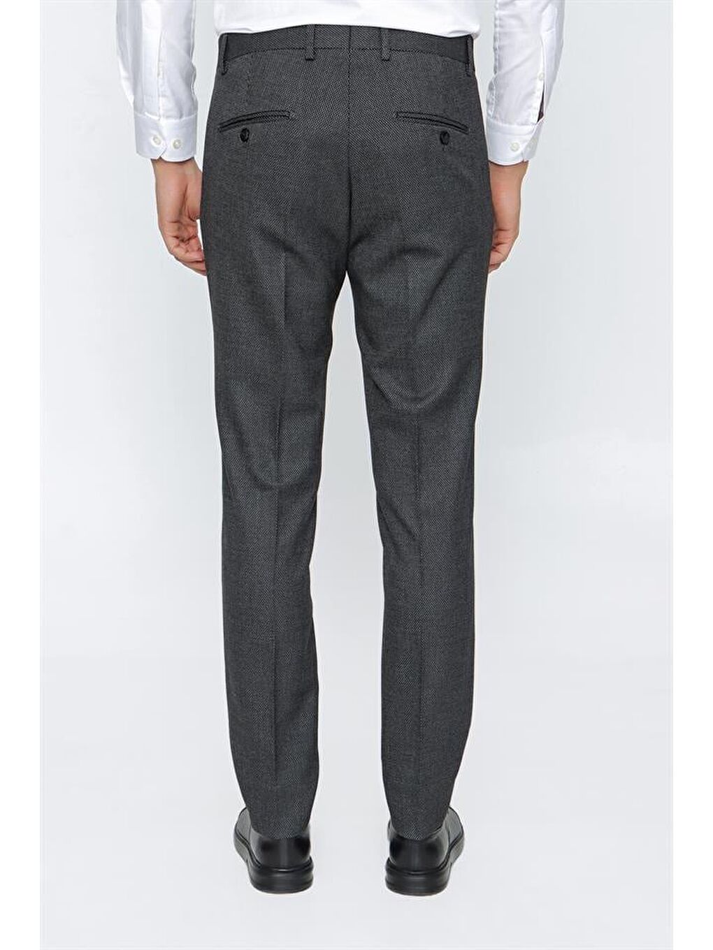 Koyu Antrasit Esnek Yandan Cepli Classic Slim Fit Erkek Pantolon 1003225167-4