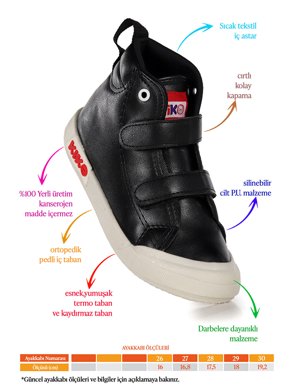 Siyah Garf Günlük Cırtlı Erkek Çocuk Bot Ayakkabı-1