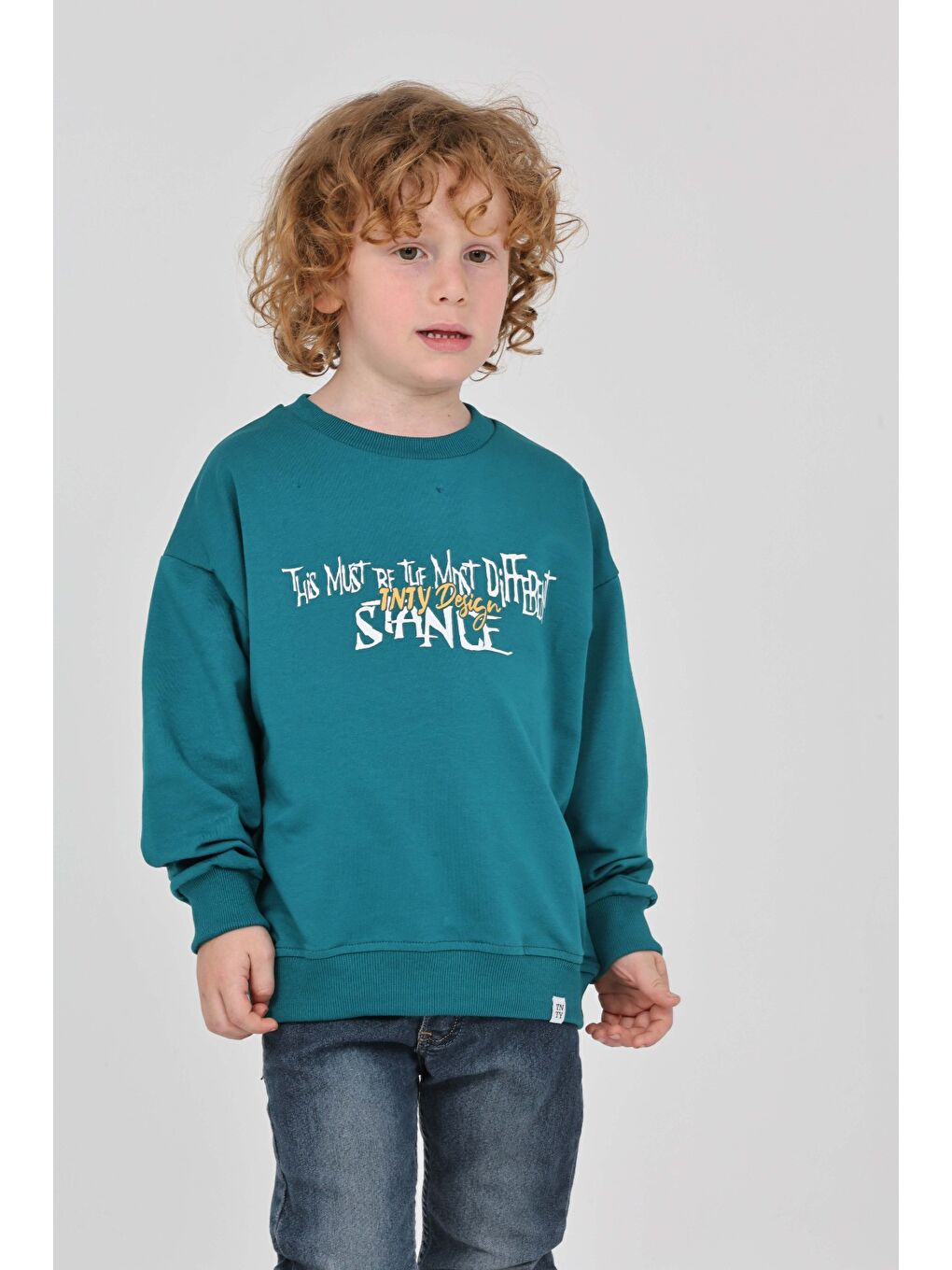 Petrol Erkek Çocuk Tnty Design Baskılı Sweatshirt