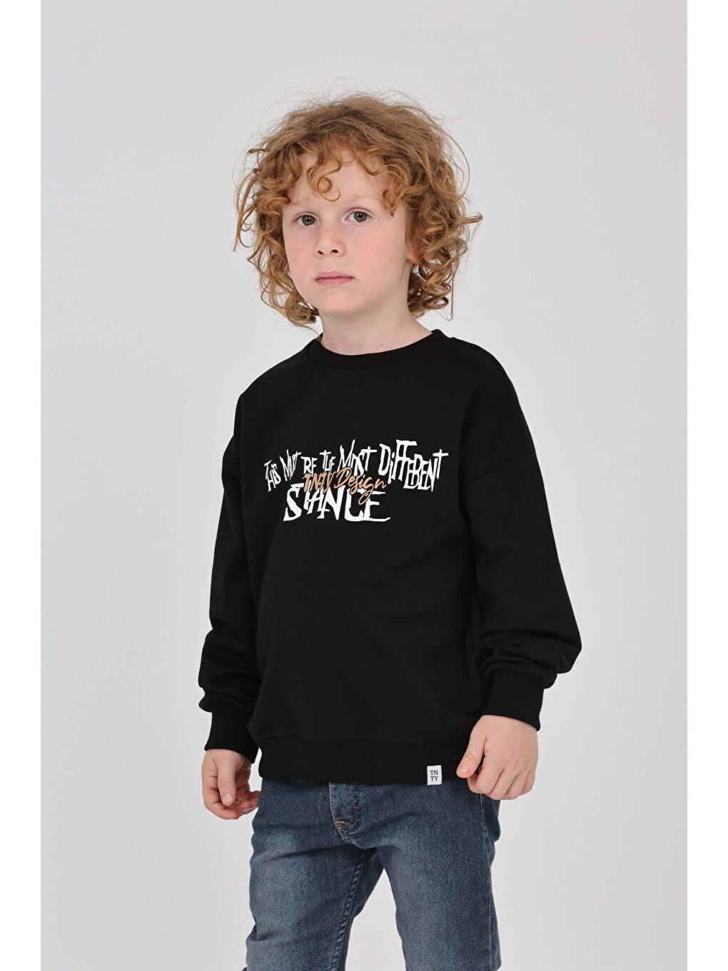 Siyah Erkek Çocuk Tnty Design Baskılı Sweatshirt-2