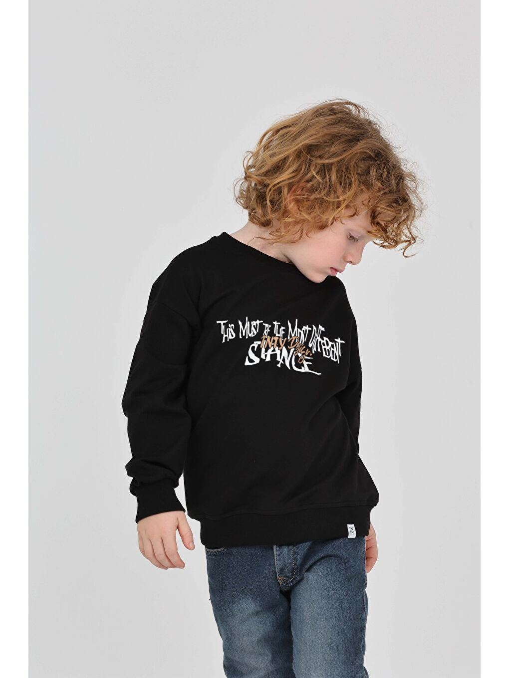 Siyah Erkek Çocuk Tnty Design Baskılı Sweatshirt-3
