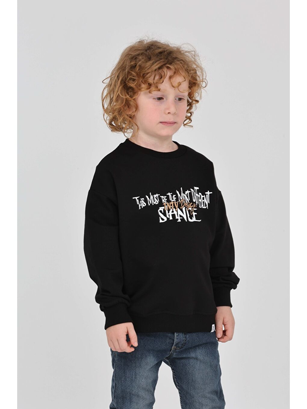 Siyah Erkek Çocuk Tnty Design Baskılı Sweatshirt-4