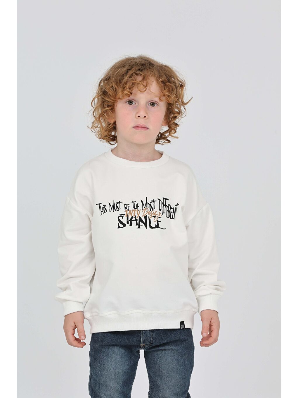 Ekru Erkek Çocuk Tnty Design Baskılı Sweatshirt-2