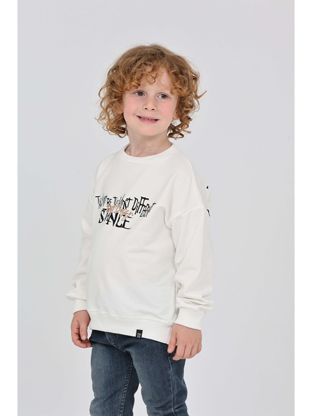 Ekru Erkek Çocuk Tnty Design Baskılı Sweatshirt-3