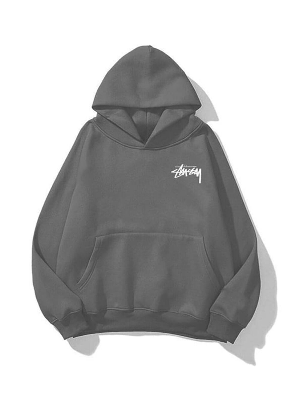 Gri Unisex Camsey Baskılı Kapüşonlu Sweatshirt Hoodie Füme-1