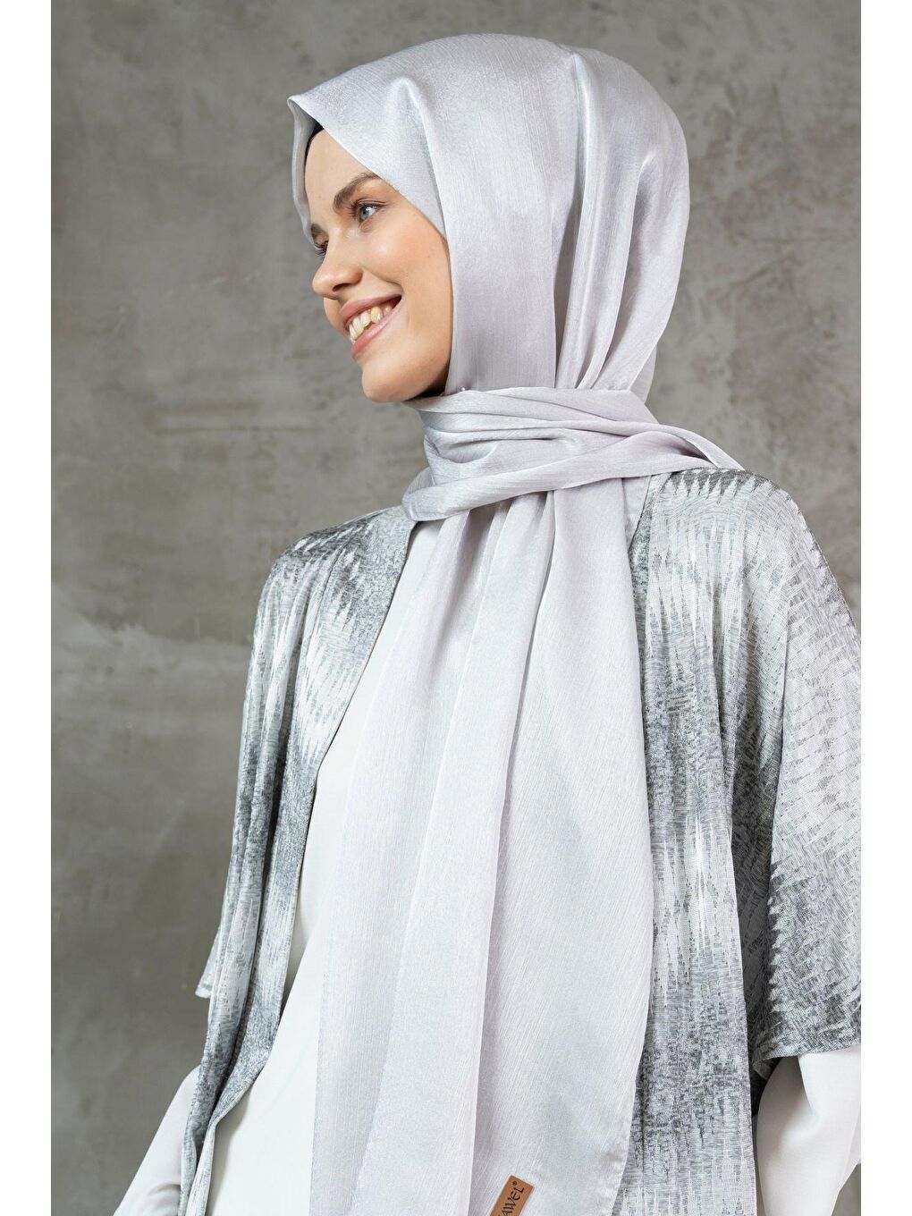 Gri Kadın Kırışmaz Janjan Şal 185*70 Cm