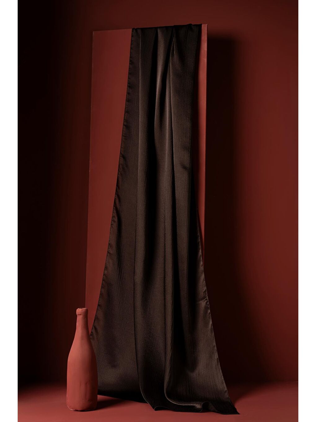 Kahverengi Kadın Kırışmaz Janjan Şal 185*70 Cm