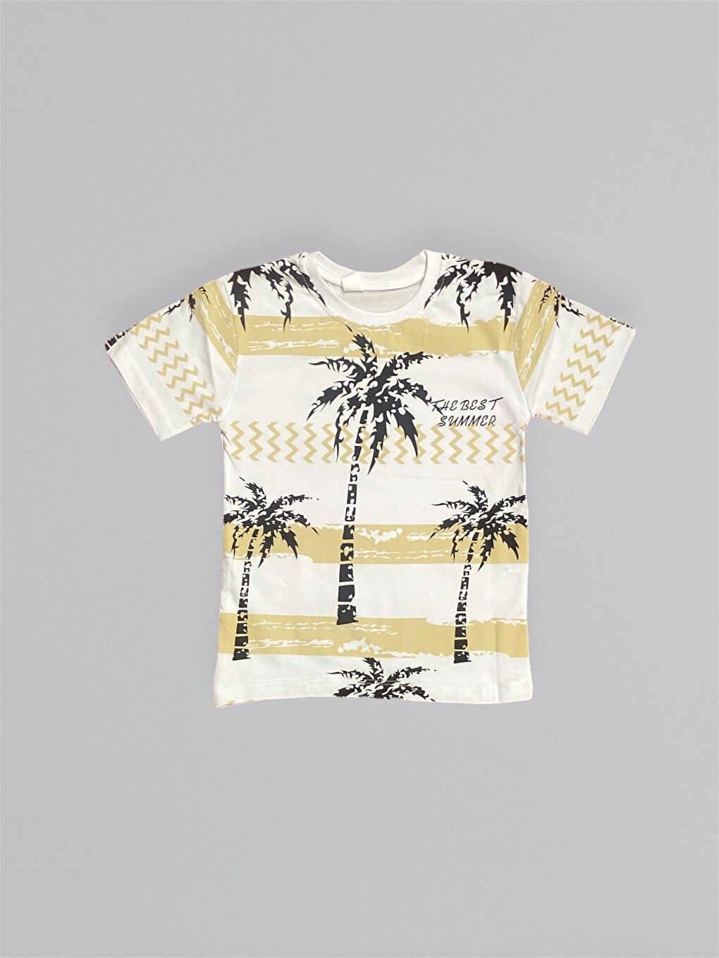 Ekru Baskılı Erkek Çocuk Tişört Şortlu Takım M00715-5