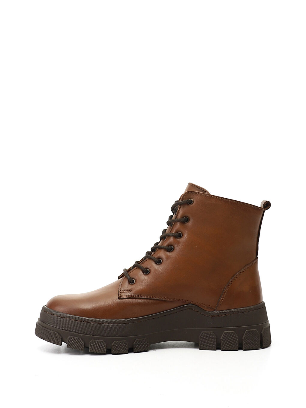 Kahverengi Kadın KAHVERENGİ-TABA Fermuarlı Kauçuk Taban Hakiki Deri Postal Bot-2