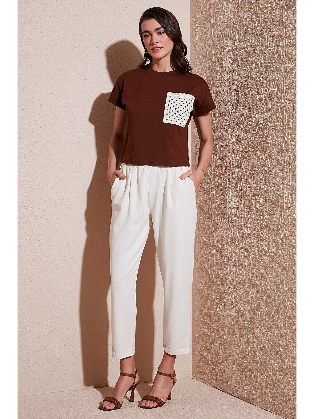 Bej Slim Fit Normal Bel Boru Paça Pantolon 668Yp5372