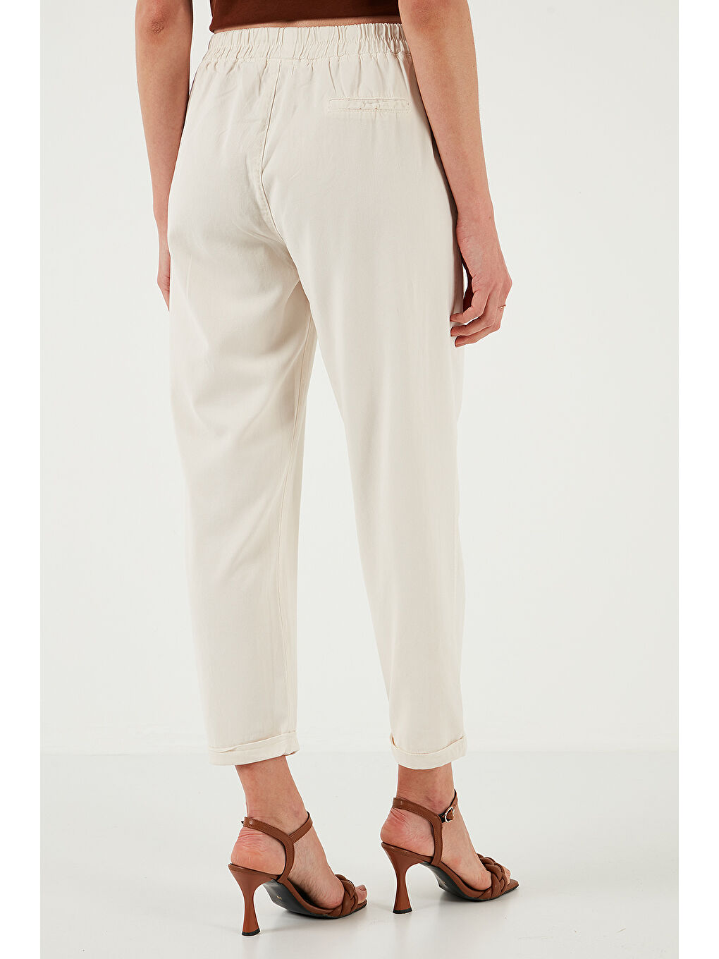 Bej Slim Fit Normal Bel Boru Paça Pantolon 668Yp5372-6