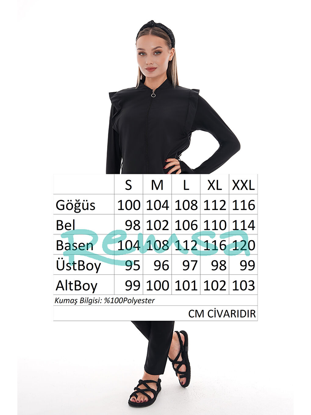 Tam Kapalı Tesettür Mayo 2511 Bahar Siyah-3