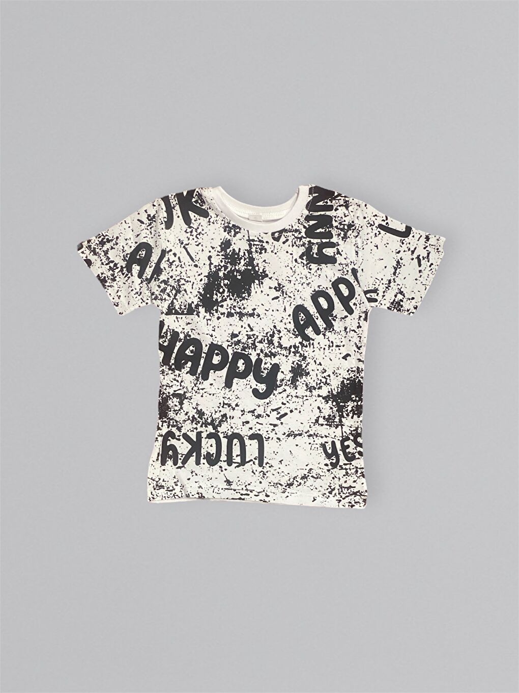 Siyah Baskılı Erkek Çocuk Tişört Şortlu Takım M00715-6