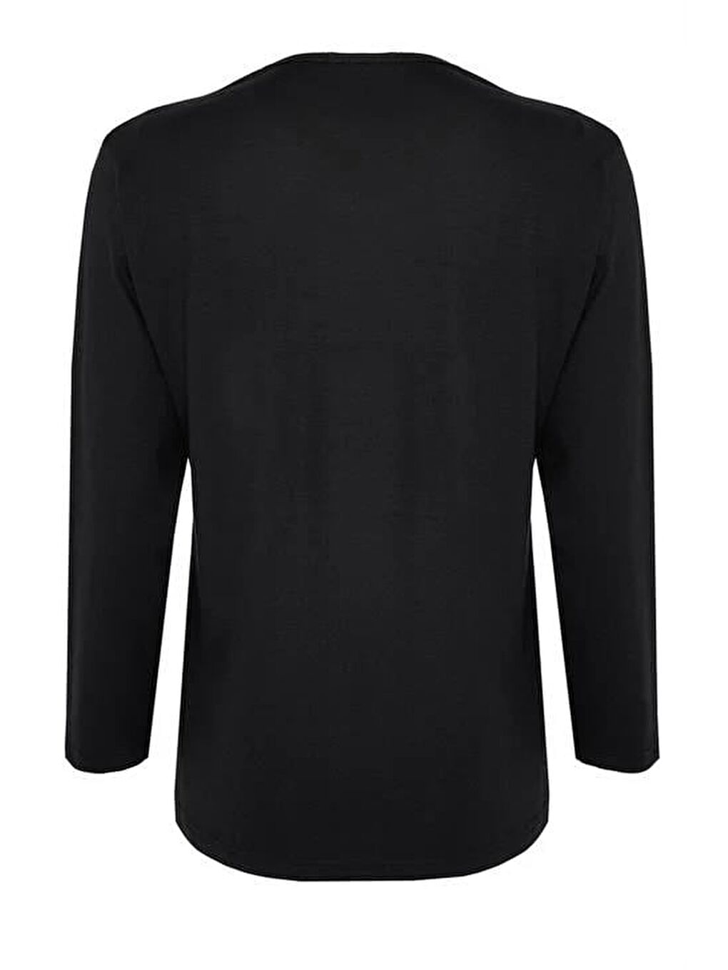 Nakış Detaylı Penye Bluz 24Yd9015 Siyah-1