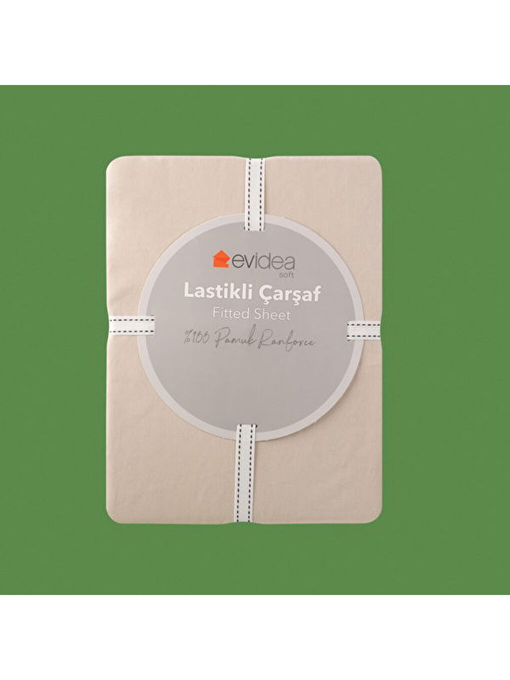 Soft Basic Çift Kişilik Lastikli Çarşaf - Bej - 180x200 cm-1