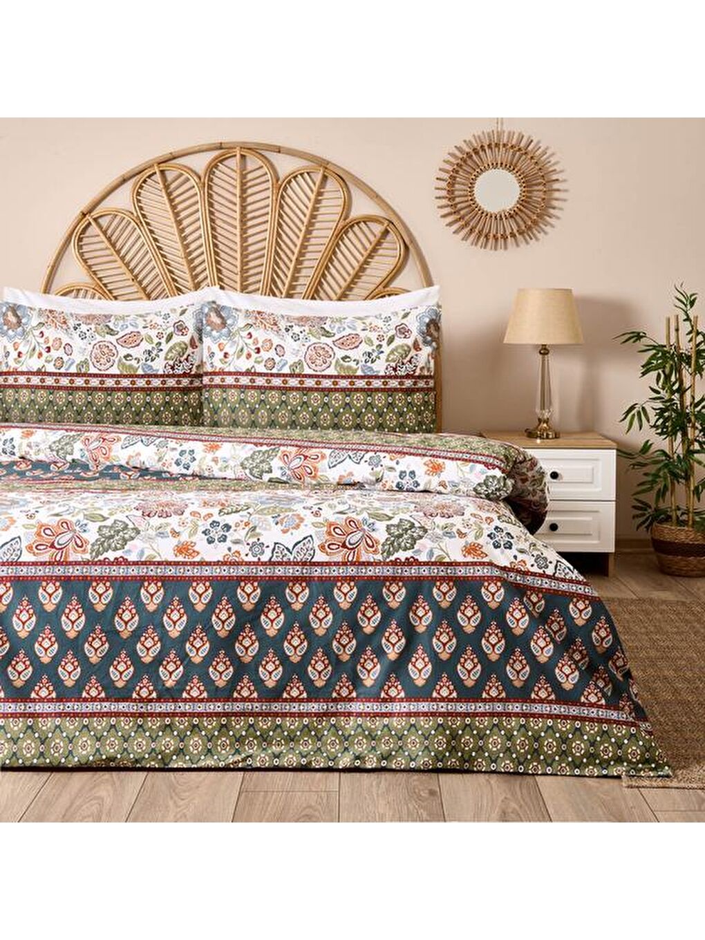 Karışık Soft Pia Çift Kişilik Nevresim Takımı - Renkli