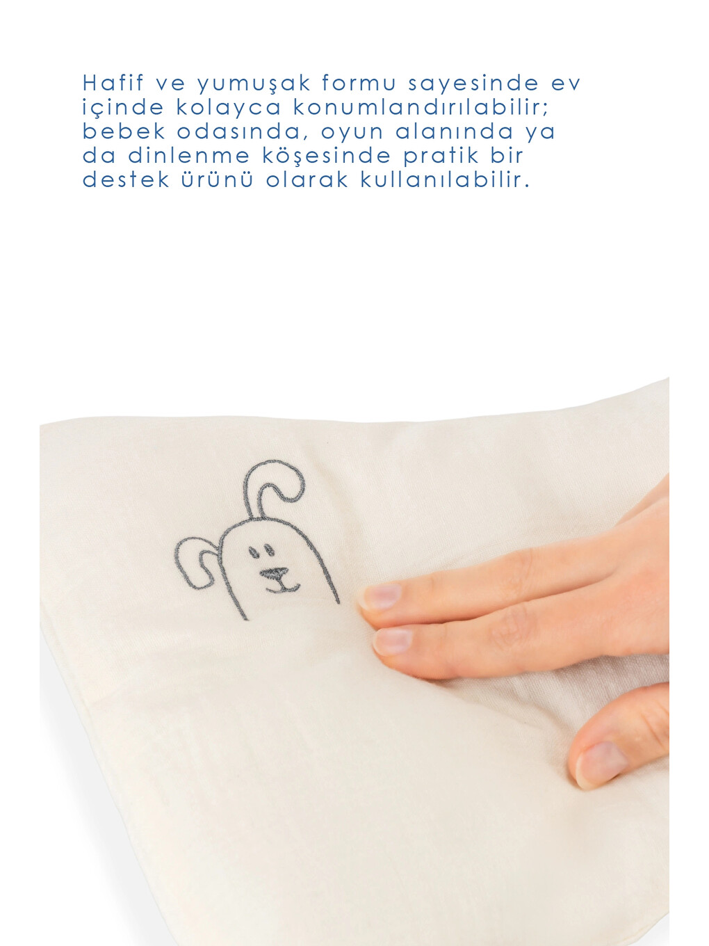 Muslin Bebek Uyku Yastığı Ekru-1