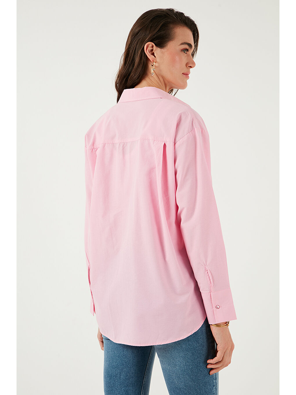 Pembe Pamuklu Regular Fit Önü Kısa Arkası Uzun Oval Kesim Gömlek Cf25S163867-6