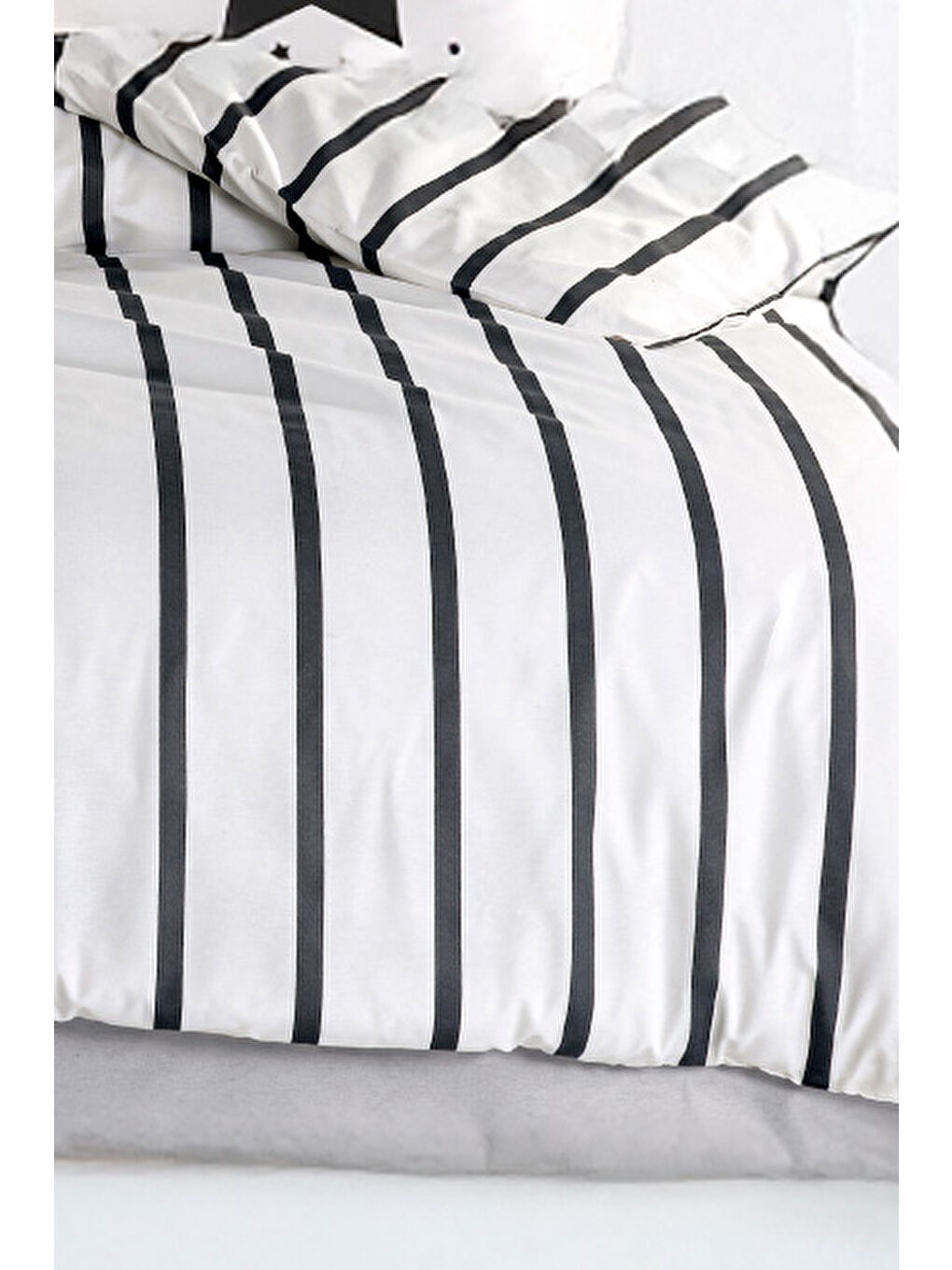 Kolay Ütülenir Nevresim Takımı Çift Kişilik FunnyStar Siyah-Beyaz-1
