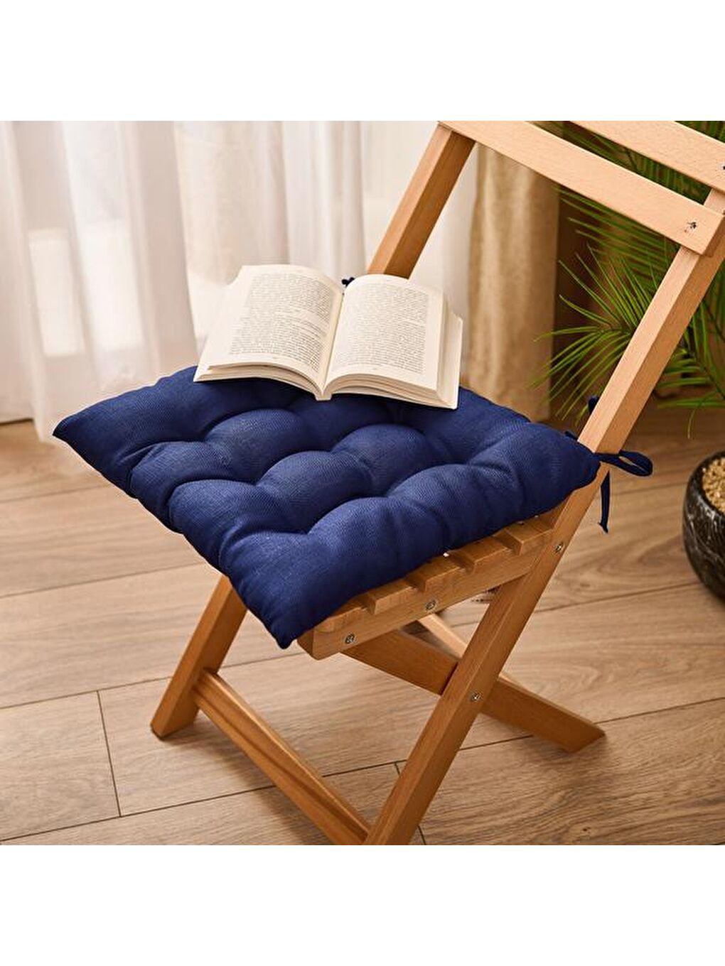 Lacivert Soft Piazza Sandalye Minderi - Parlement - 40x40 cm