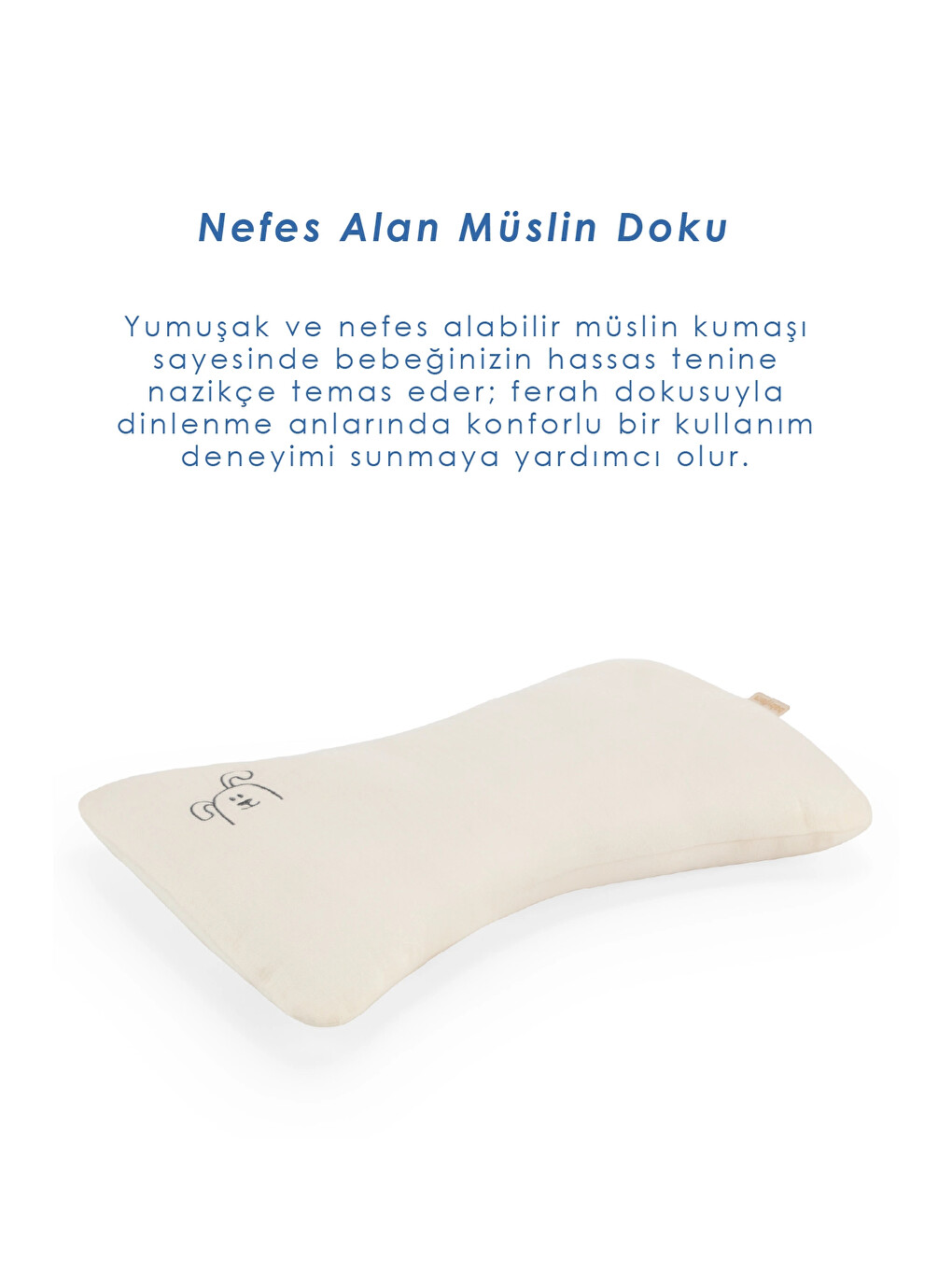 Muslin Bebek Uyku Yastığı Ekru-2