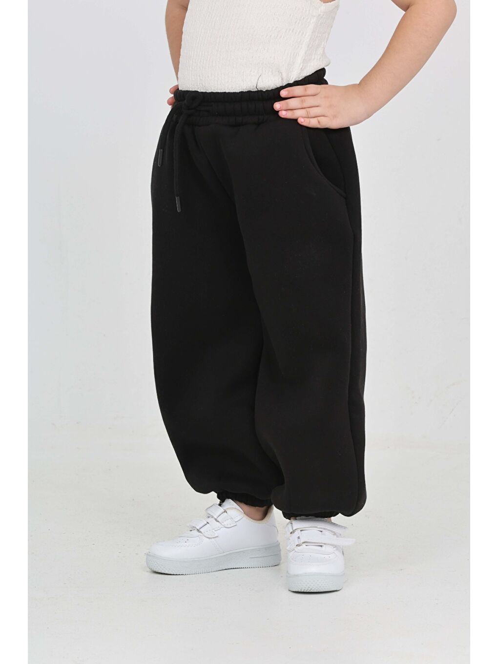 Siyah Unisex Çocuk Eşofman Alt-3