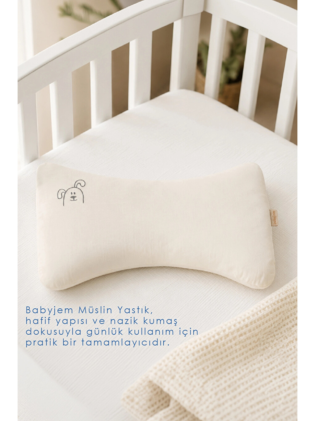 Muslin Bebek Uyku Yastığı Ekru-3
