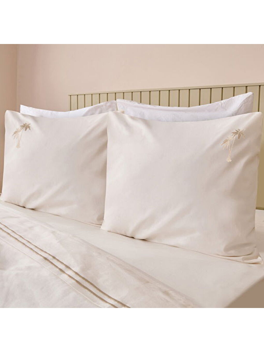 Ekru Soft Ravela Çift Kişilik Nevresim Takımı - Krem-1