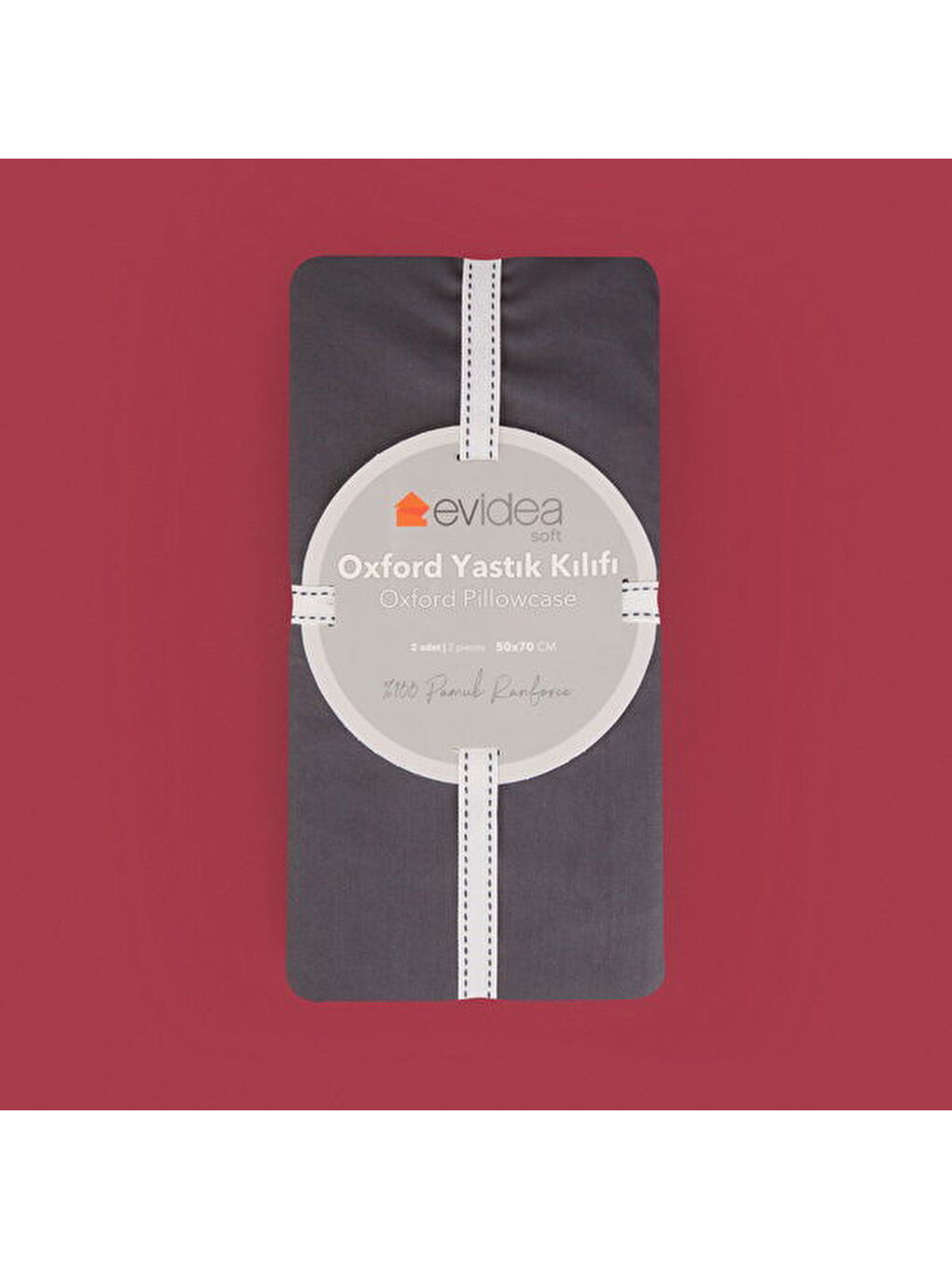 Soft Basic Oxford 2'li Yastık Kılıfı - Antrasit - 50x70 cm-2